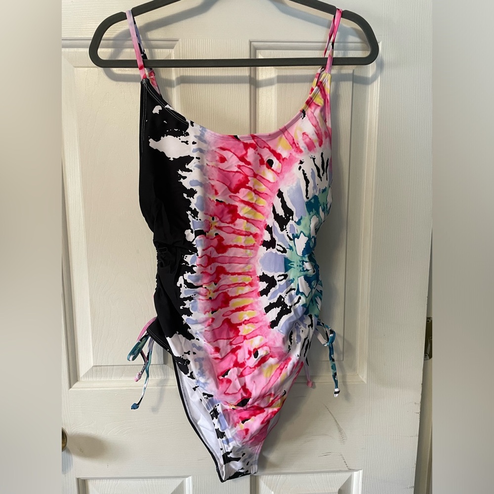 Viottiset Women's Ruched High Cut One Piece Swimsuit  Bathing Suit XL